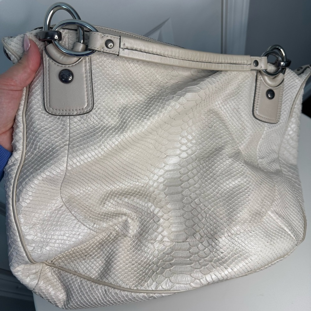 Coach Python Embossed Leather Hobo Shoulder Bag C… - image 7